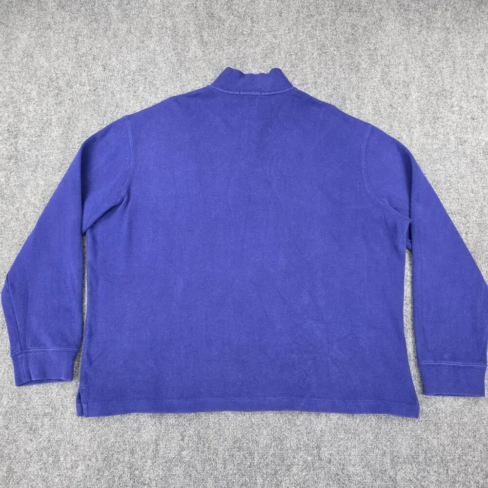 Polo Ralph Lauren Sweater Mens XXL Blue 1/4 Zip Pullover Red Pony Knit Preppy - Picture 4 of 16